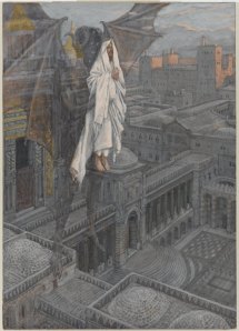 Jesus carried up to a pinnacle of the Temple, by James Tissot , a watercolor between 1886 and 1894. Was Jesus taken up to a pinnacle on the Temple prior to being taken up to a high mountain and shown the kingdoms of the world, or is the order reversed? Does the chronology really matter?