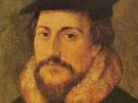 John Calvin, the young French Reformer, who inherited the leadership of the Swiss Reformed movement from Zwingli.