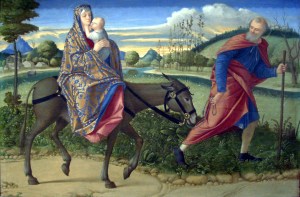 The Flight Into Egypt, by Vittore Carpacccio (1466-1525). Was Matthew improperly playing games with the Hosea text, or is there a better explanation for understanding this event in the life of Jesus as a "fulfillment" of the Exodus?