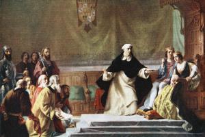 Persecuted Jews plead for mercy from Ferdinand and Isabella (credit: Universal Images Group / Getty Images) 