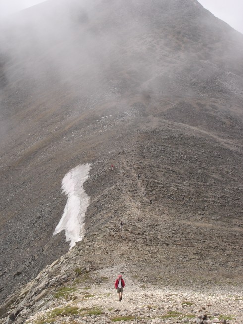 The saddle between Grays and Torreys Peaks in Colorado.