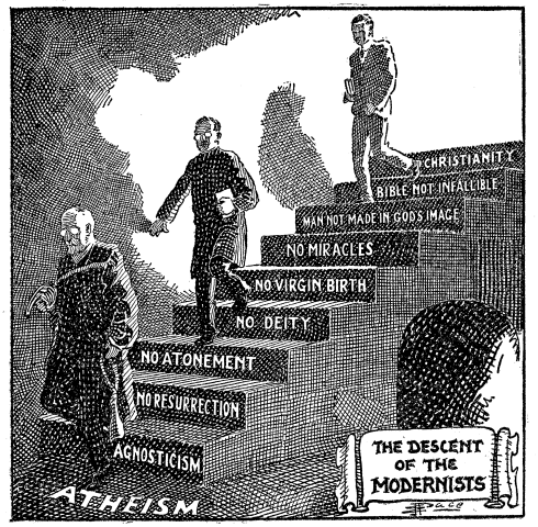 Descent of the Modernists, E. J. Pace, 1922. Many have slid down a slippery slope towards unbelief. But is such a slide inevitable? I think not.