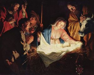 "Adoration of the Shepherds," by Gerard van Honthorst, 1622. (credit Wikipedia: The Yorck Project: 10.000 Meisterwerke der Malerei. DVD-ROM, 2002. ISBN 3936122202)