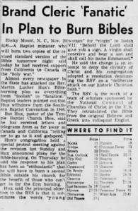 From the front page of the Brooklyn Eagle, a New York City newspaper, Sunday, November, 1952.