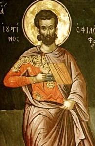 Justin Martyr, 2nd century Christian apologist. An early advocate of an anti-Judaic "replacement theology," but who oddly embraced a premillennial view of the End Times.