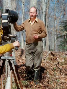 Ivor Noel Hume, in the filming of "Search for a Century," a 1970s Colonial Williamsburg production.